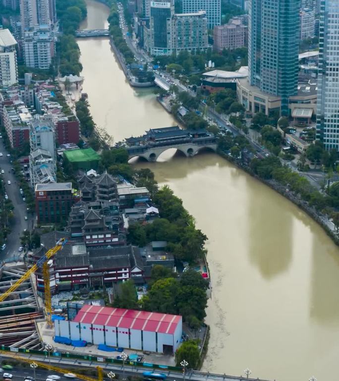 九阳桥_安顺廊桥_日_环绕_航拍延时