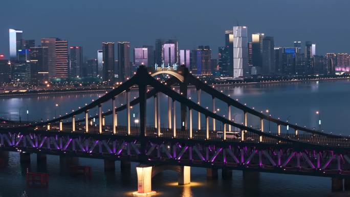 杭州繁华夜景钱江两岸