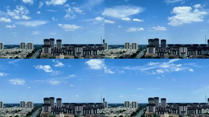 免费素材 城市建筑群与蓝天白云