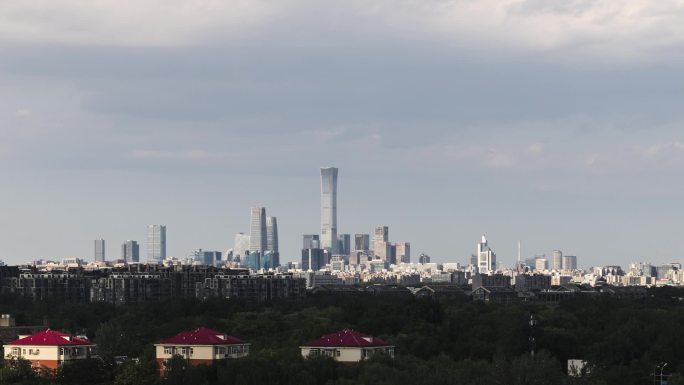 实拍北京城市天际线夏日风光