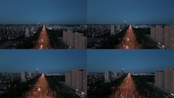 城市夜景车流航拍