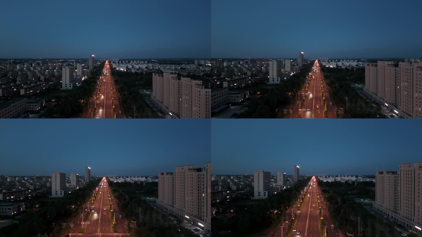 城市夜景车流航拍