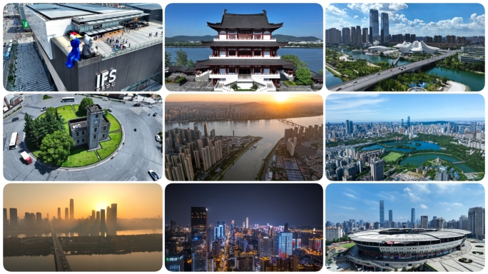 湖南长沙宣传片地标延时航拍合集