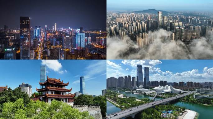 湖南长沙宣传片地标延时航拍合集