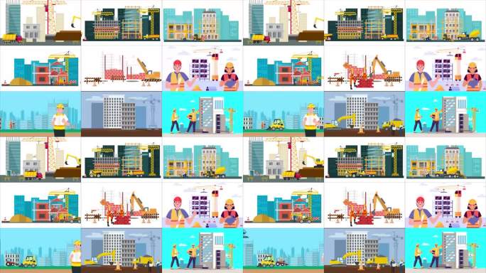 建筑工地施工MG动画AE模板