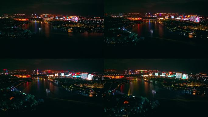 衢州水亭门西区城市夜景航拍灯光秀