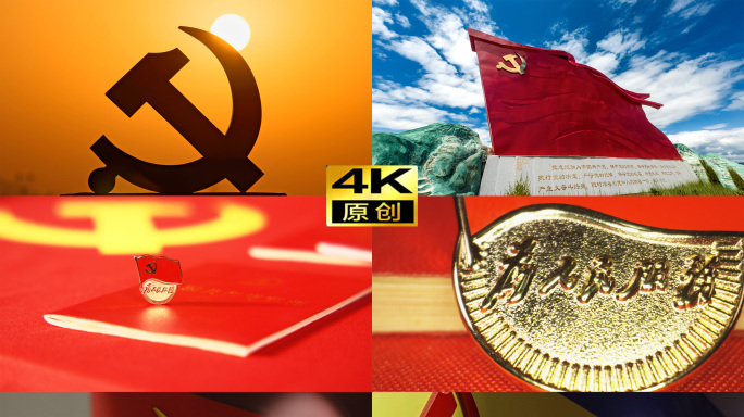 4K 多行业党员宣誓党徽入党党建党政