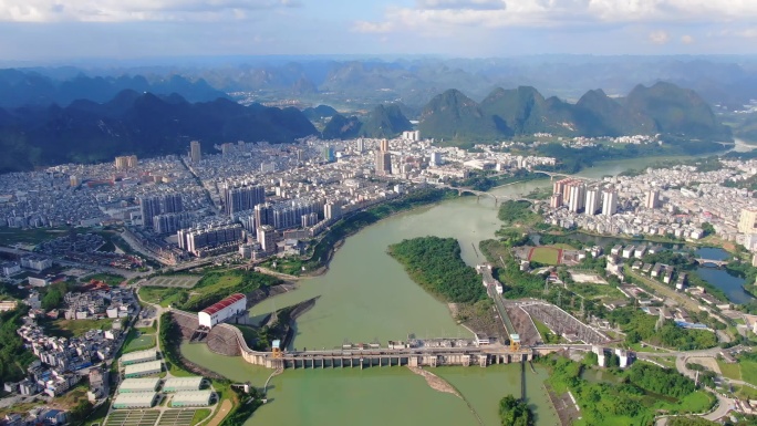 广西大化县航拍