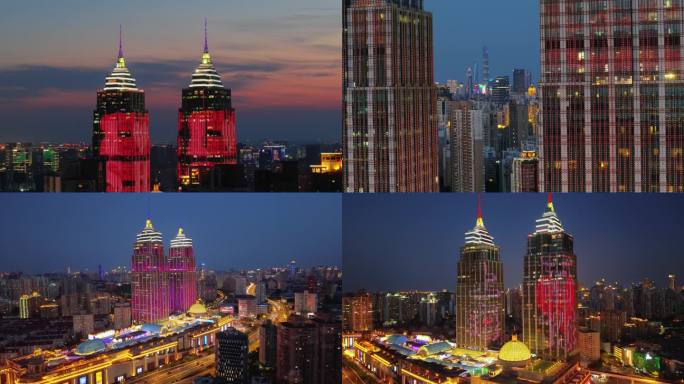上海环球港城市夜景航拍1