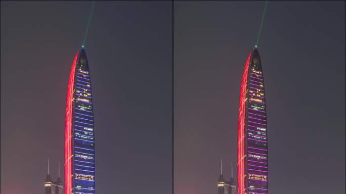 深圳_京基一百_深圳地标夜景延时_竖屏