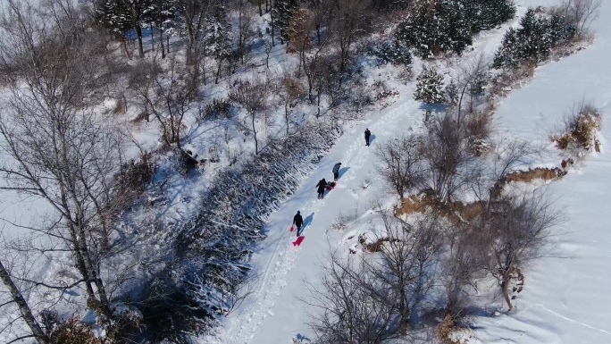 雪地亲子滑雪乐趣