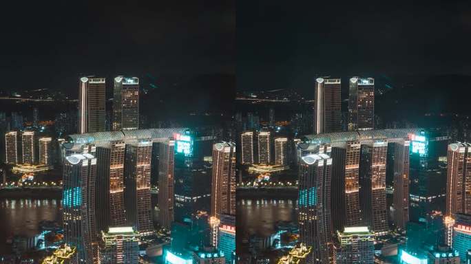 重庆_渝中半岛_朝天门夜景_夜景延时