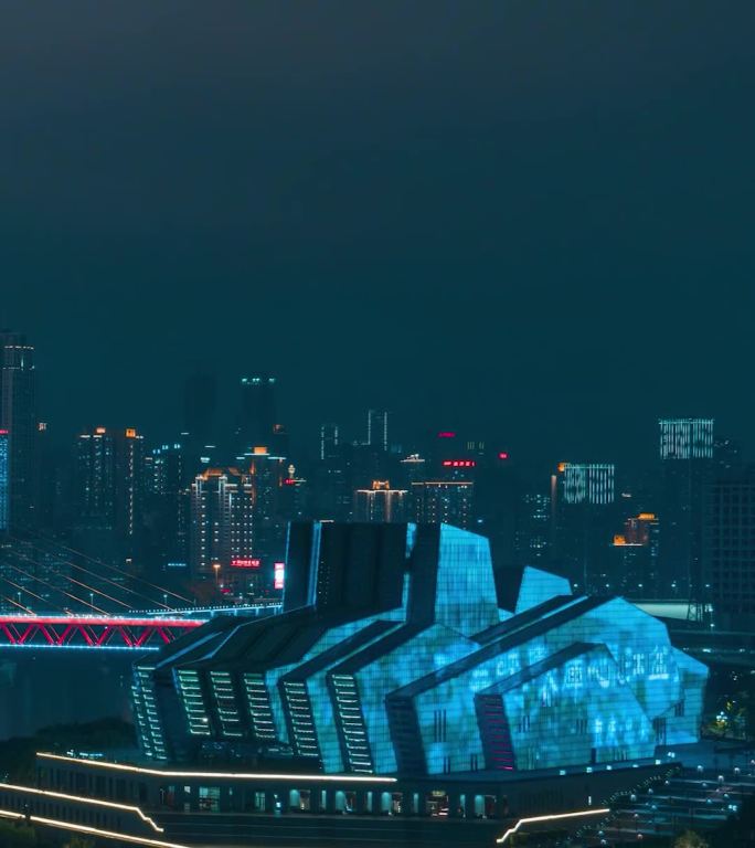 重庆_千厮门夜景_重庆大剧院夜景_夜景延时