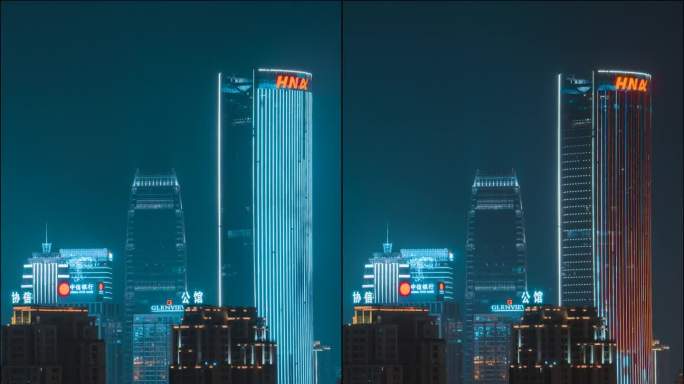 重庆_渝中半岛CBD夜景_夜景延时