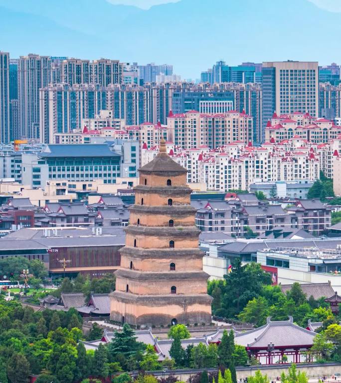 大雁塔_陕西广播电视塔日景延时