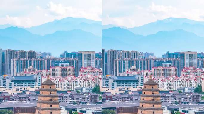 大雁塔_陕西广播电视塔日景延时