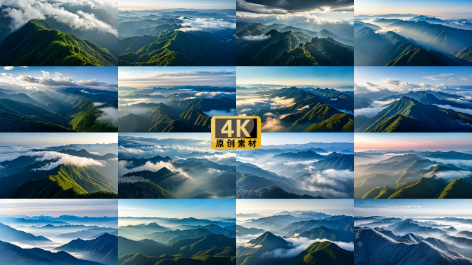 森林云雾缭绕的山峦风光