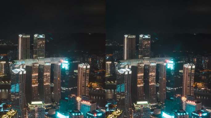 重庆_渝中半岛_朝天门夜景_夜景延时