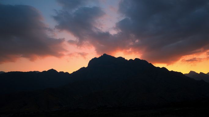 宁夏贺兰山晚霞 延时