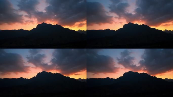 宁夏贺兰山晚霞 延时