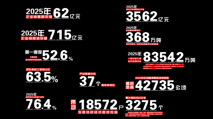 红色党政党建政府数据字幕条