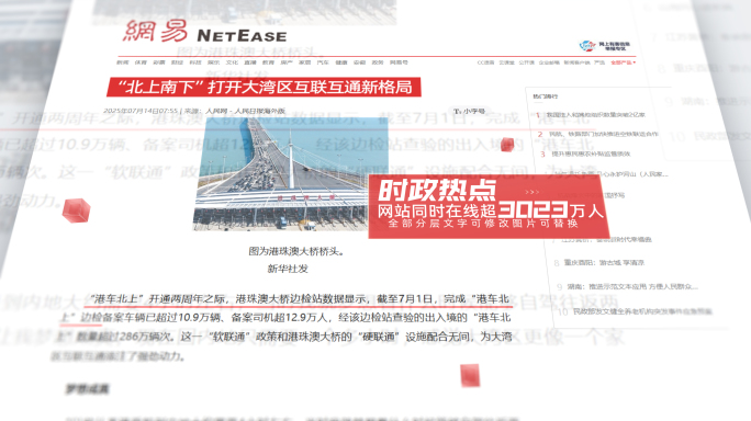 无插件）网站网页新闻报道宣传展示AE模板