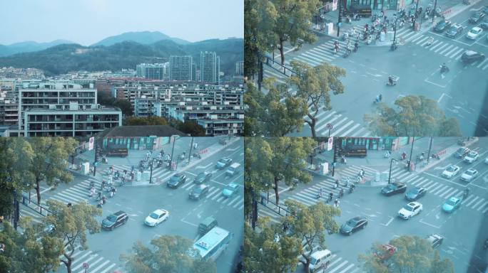 城市早上的路口