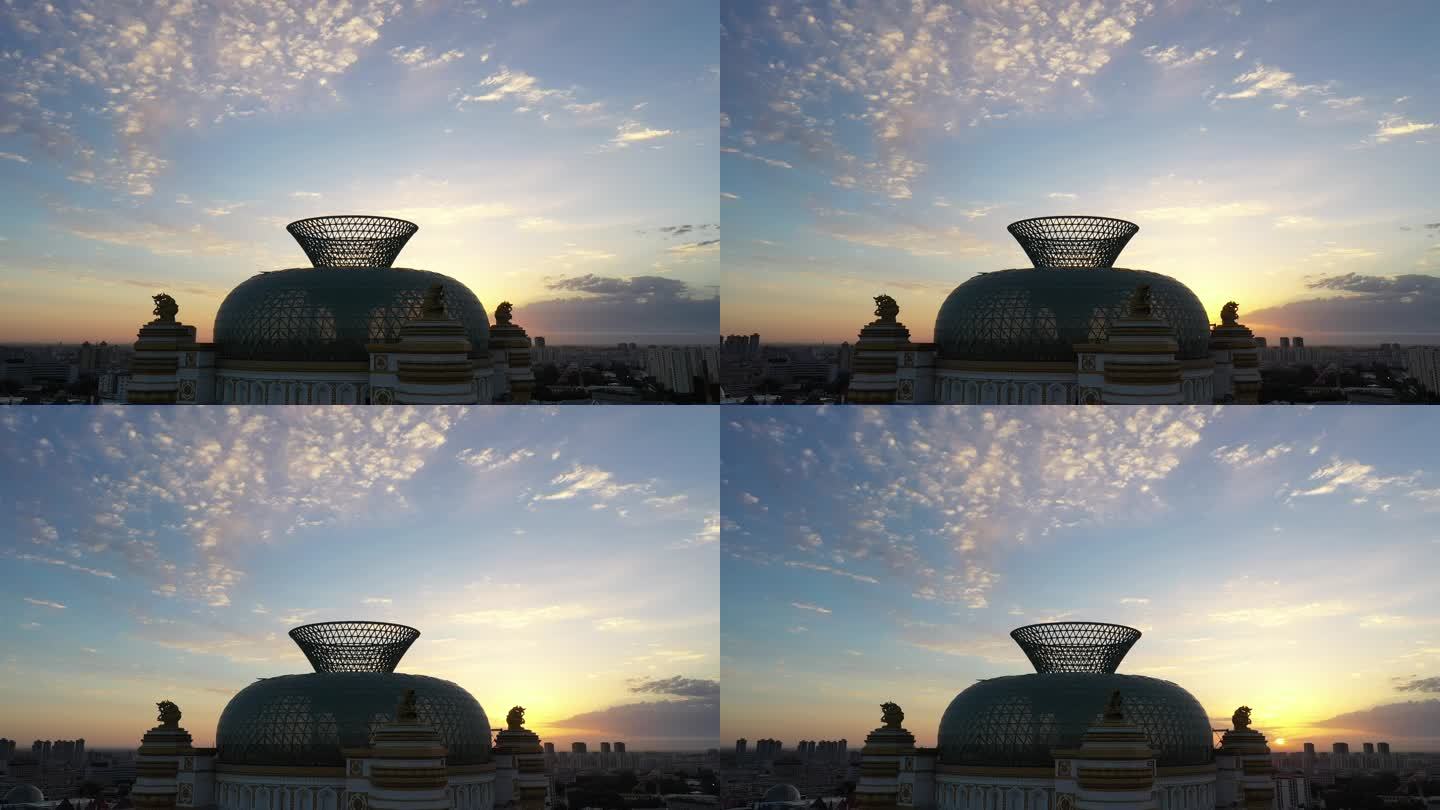 城市建筑日落景观