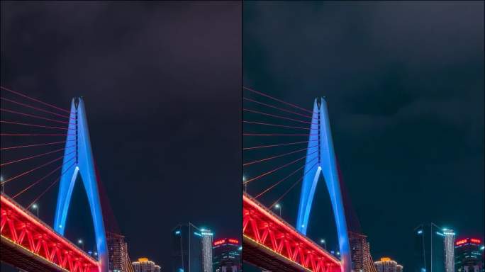重庆_千厮门大桥_重庆夜景_洪崖洞夜景_夜景固定延时