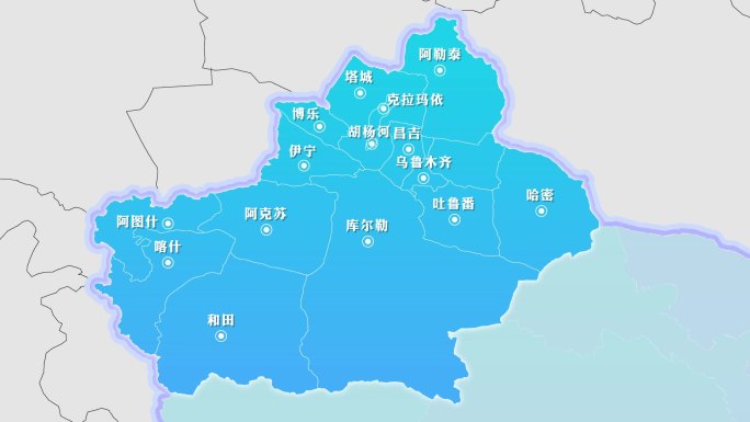 无插件简约新疆地图动画