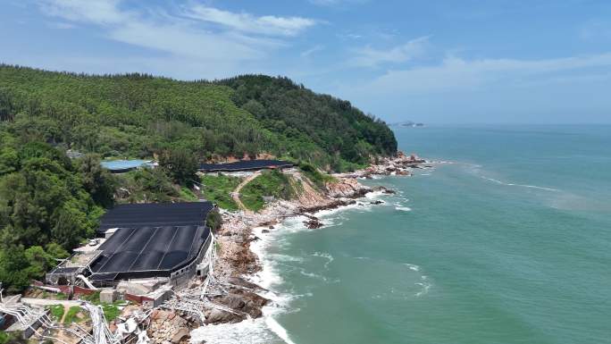 海岸礁石景观航拍