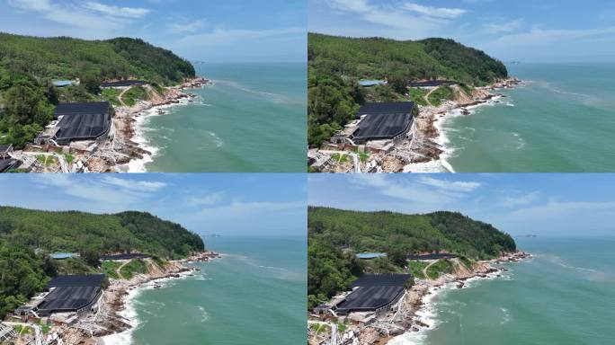 海岸礁石景观航拍