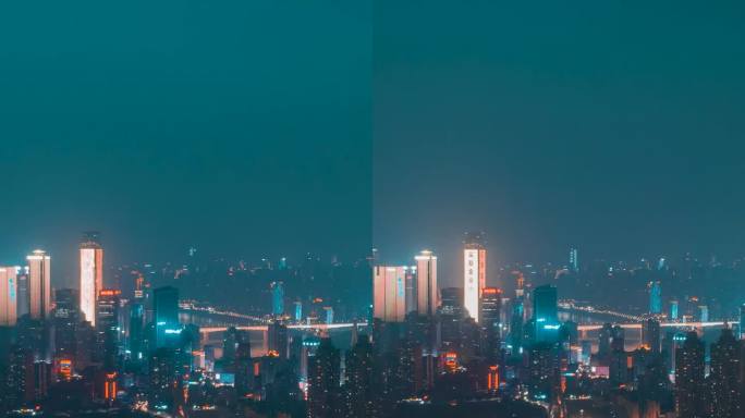 重庆_重庆夜景_夜景航拍延时_后移