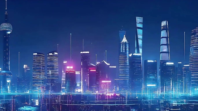 科技城市LED背景【宽屏】