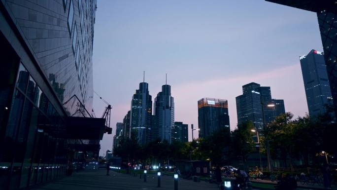 北京CBD夜景央视大楼建筑景观