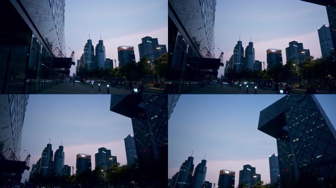 北京CBD夜景央视大楼建筑景观