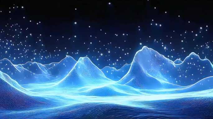 【宽屏循环】粒子山水唯美背景