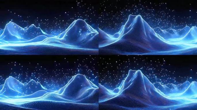 【宽屏循环】粒子山水唯美背景