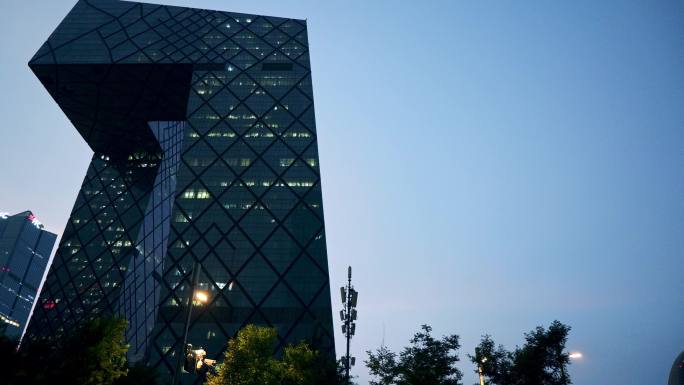北京CBD夜景央视大楼建筑景观