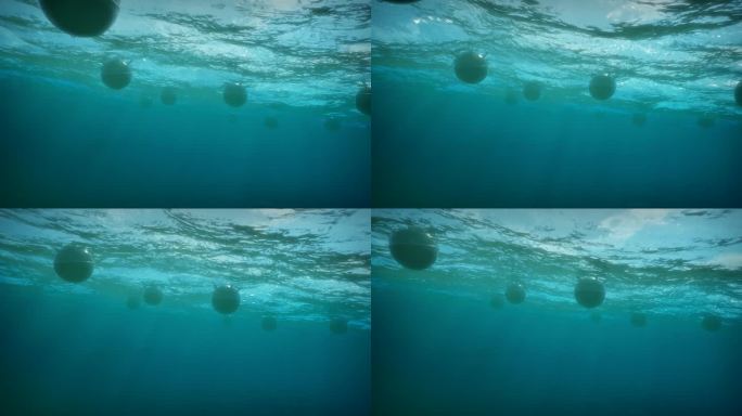 矿井漂浮在波浪上