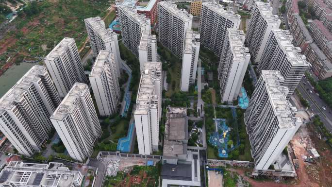 长沙金地都会风华小区鸟瞰航拍