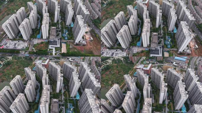 长沙金地都会风华小区鸟瞰航拍