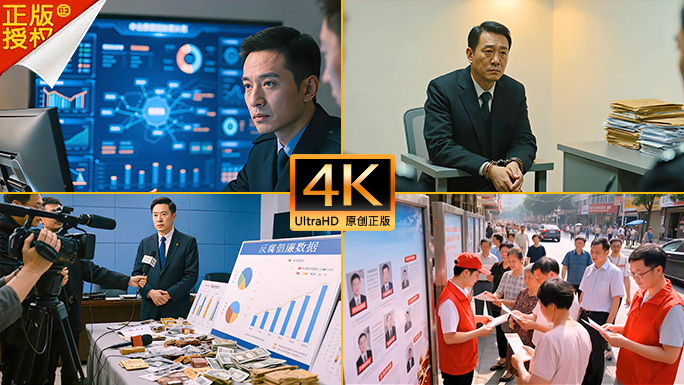 反腐反贪倡廉片头  廉政社区党风廉洁教育