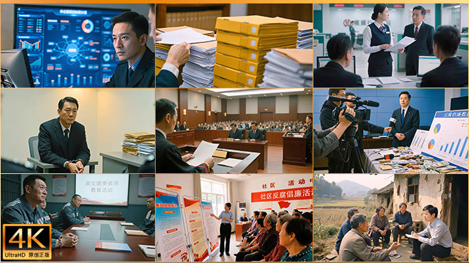 反腐反贪倡廉片头  廉政社区党风廉洁教育