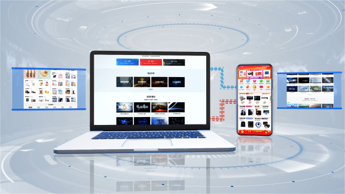 智能科技电脑手机互联一体内容展示AE模板