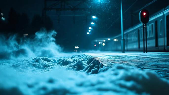 雪地夜景与运动冬日滑雪亲子乐