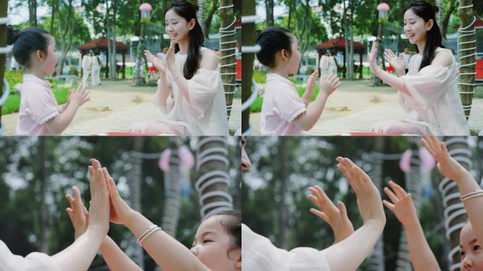 【原创】妈妈和女儿快乐击掌