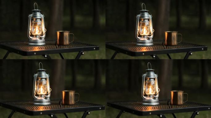 夜晚露营灯光与温暖【4K】