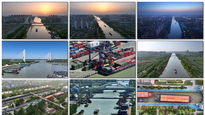 淮安段京杭大运河繁忙景象