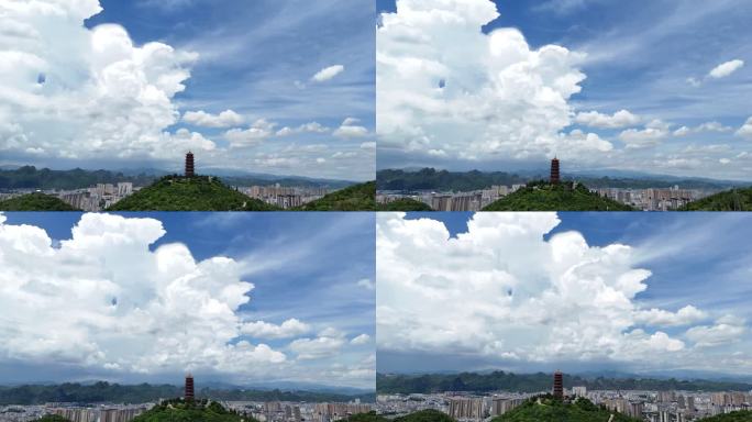 城市远景与文笔塔